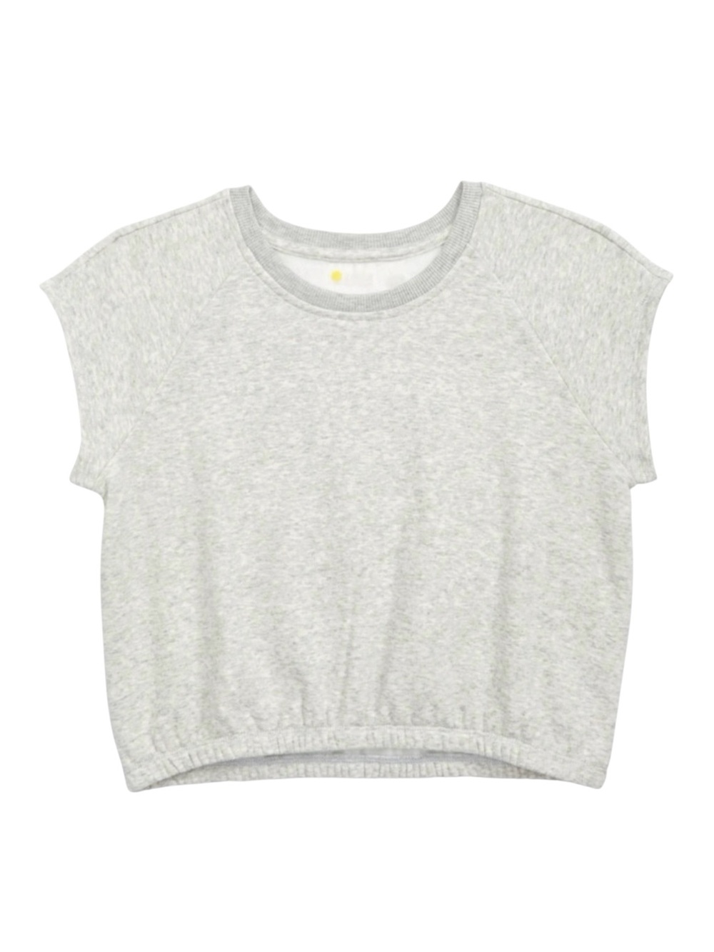 Zella Girl Get Set Short Sleeve Sweatshirt Light Gray Heather Size S 7/8